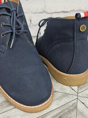 Tommy Hilfiger Mens 9 Navy Blue TWBENAY-88 Casual Chukka Boots Lace Up Career